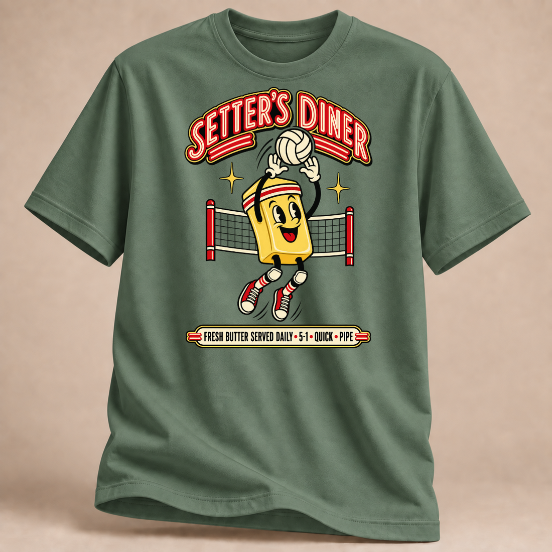 RÜCKRAUM – Setter's Diner T-Shirt – Militärgrün