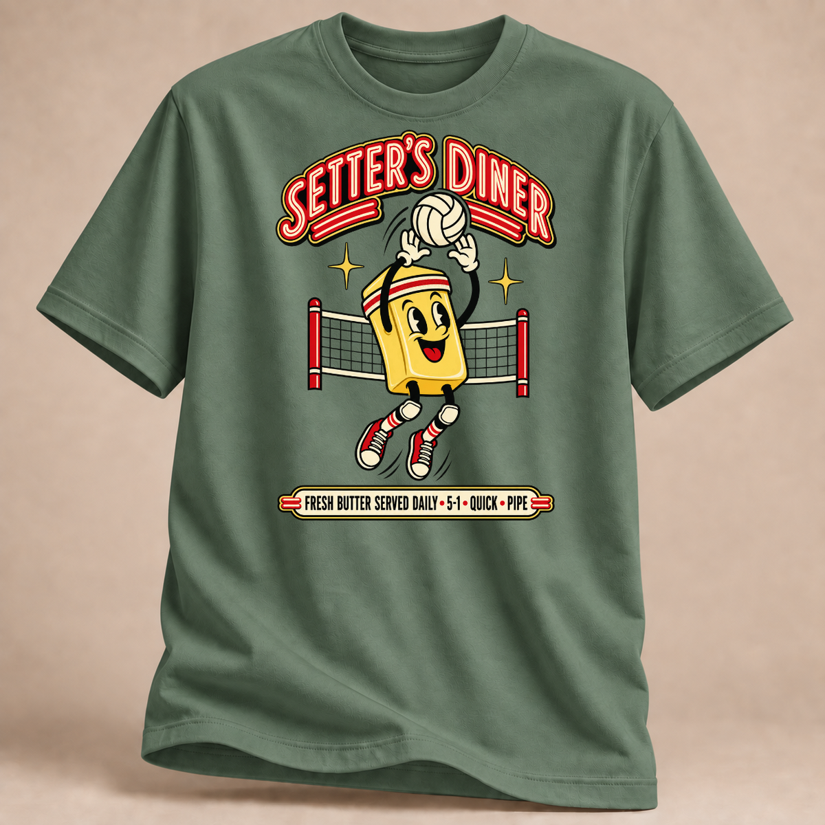 RÜCKRAUM – Setter's Diner T-Shirt – Militärgrün
