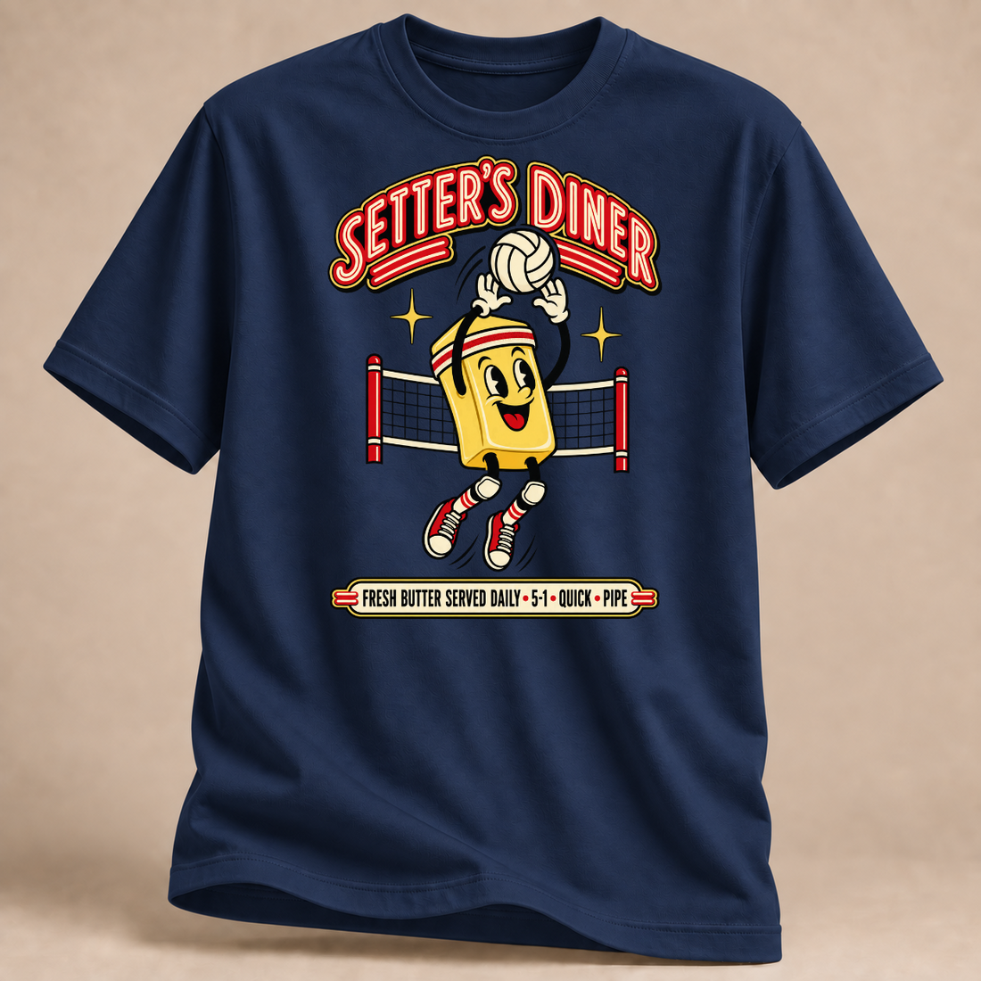 RÜCKRAUM – Setter's Diner T-Shirt – Marineblau