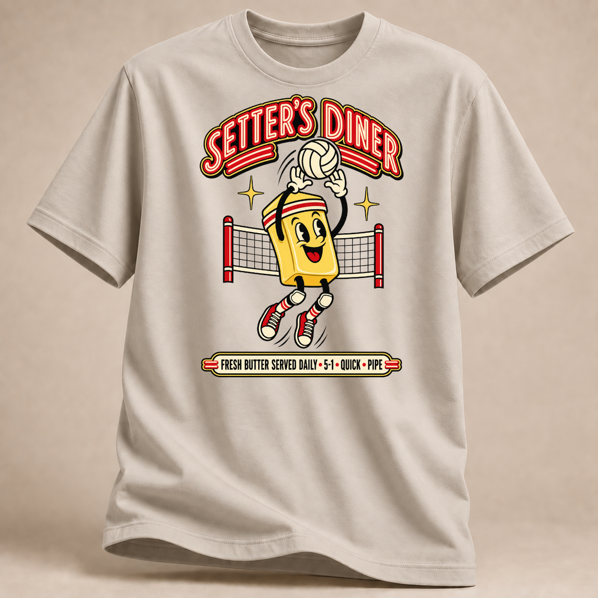 RÜCKRAUM – Setter's Diner T-Shirt – Sand