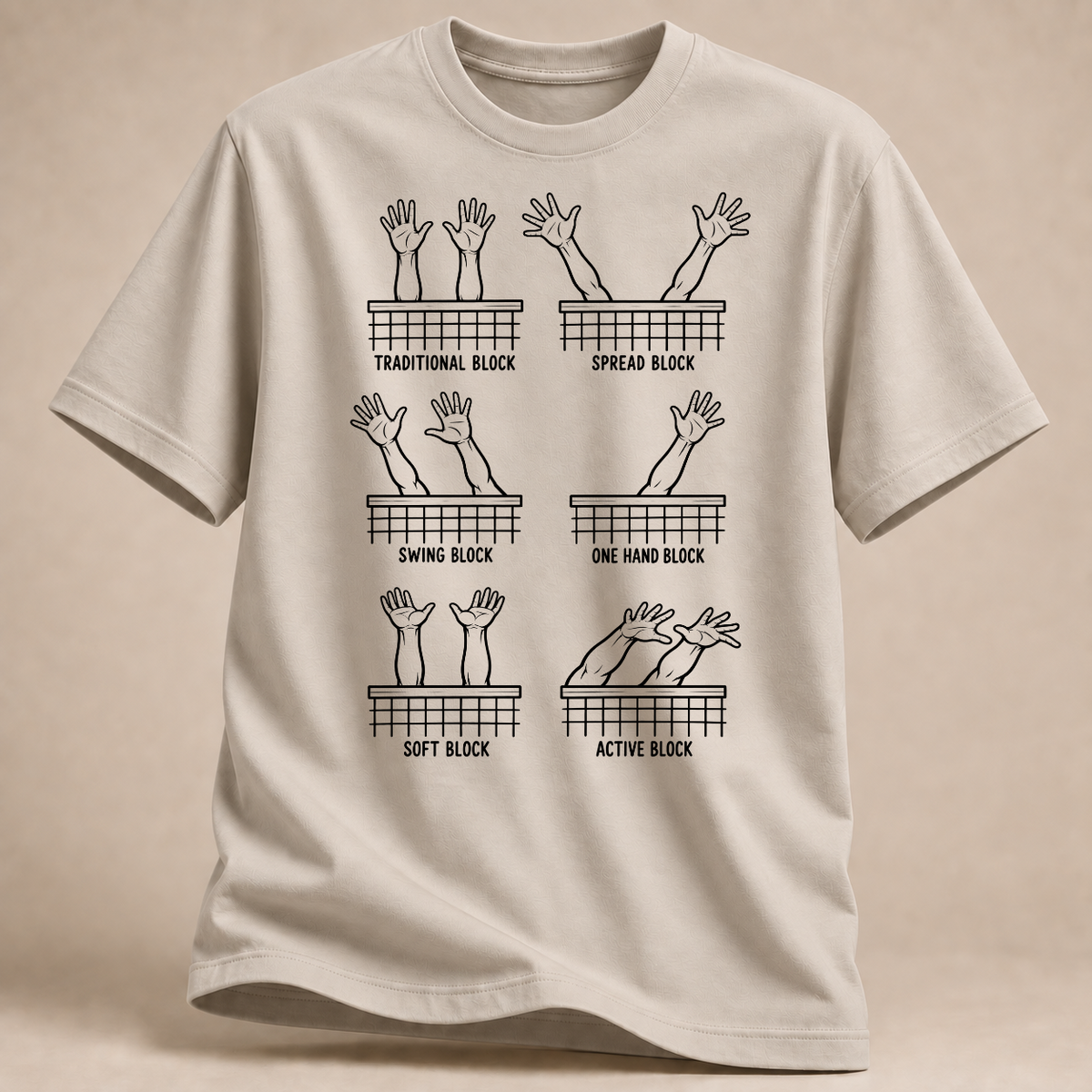 RÜCKRAUM – Volleyball Blockarten T-Shirt – Sand