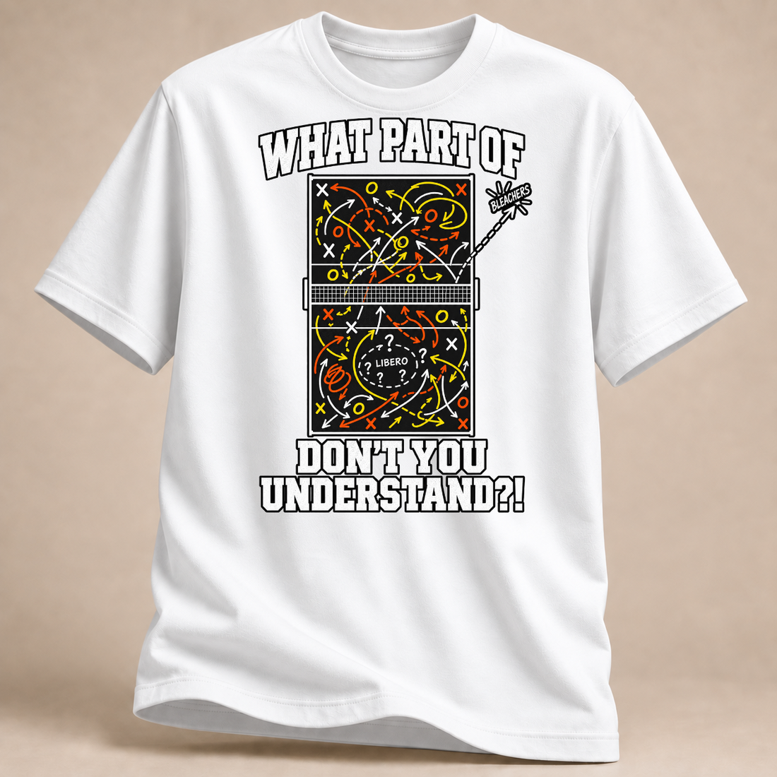 RÜCKRAUM – Volleyball Taktiktafel T-Shirt – Weiß
