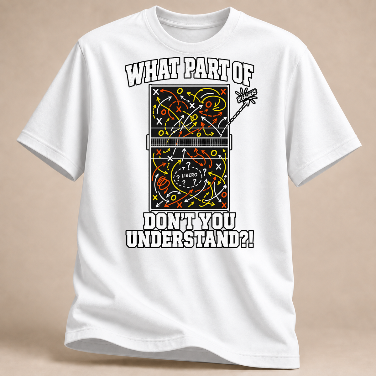RÜCKRAUM – Volleyball Taktiktafel T-Shirt – Weiß