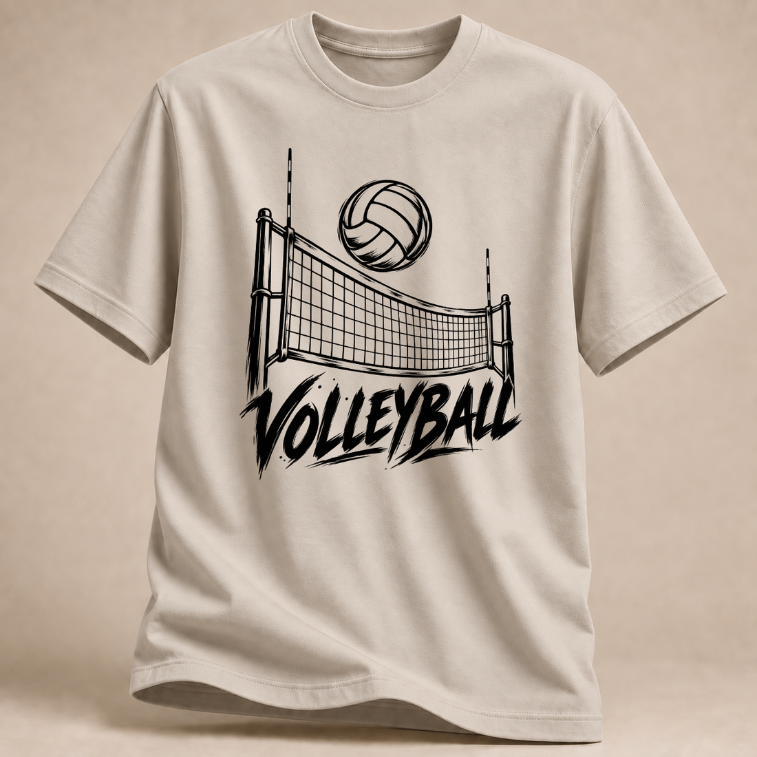 RÜCKRAUM – Volleyball Netz und Ball T-Shirt – Sand