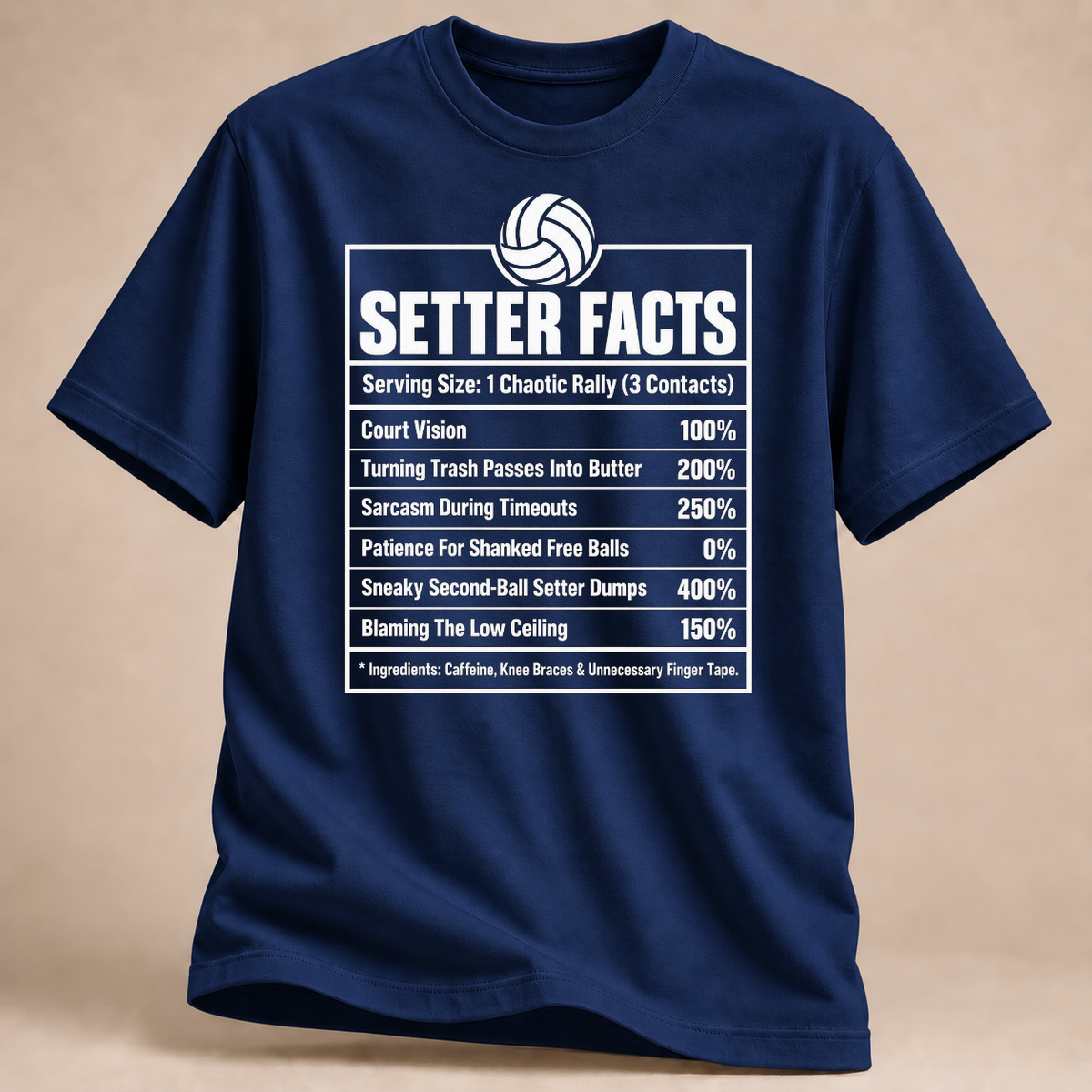 RÜCKRAUM – Setter Facts T-Shirt – Marineblau