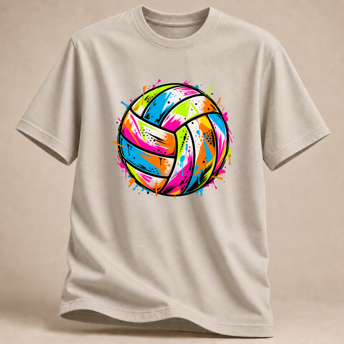 RÜCKRAUM – Neon Volleyball T-Shirt – Sand