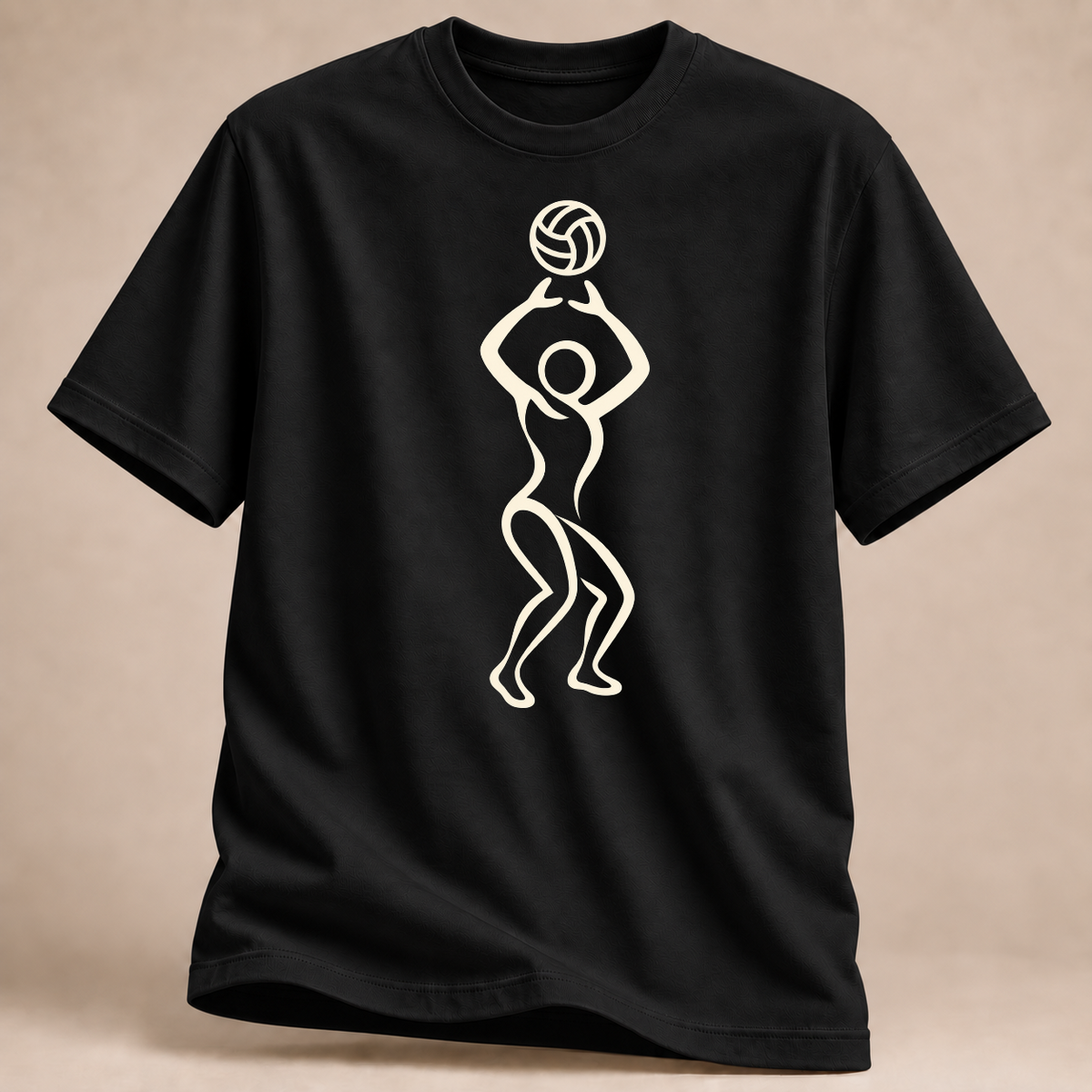 RÜCKRAUM – Minimalistischer Zuspieler T-Shirt – Schwarz