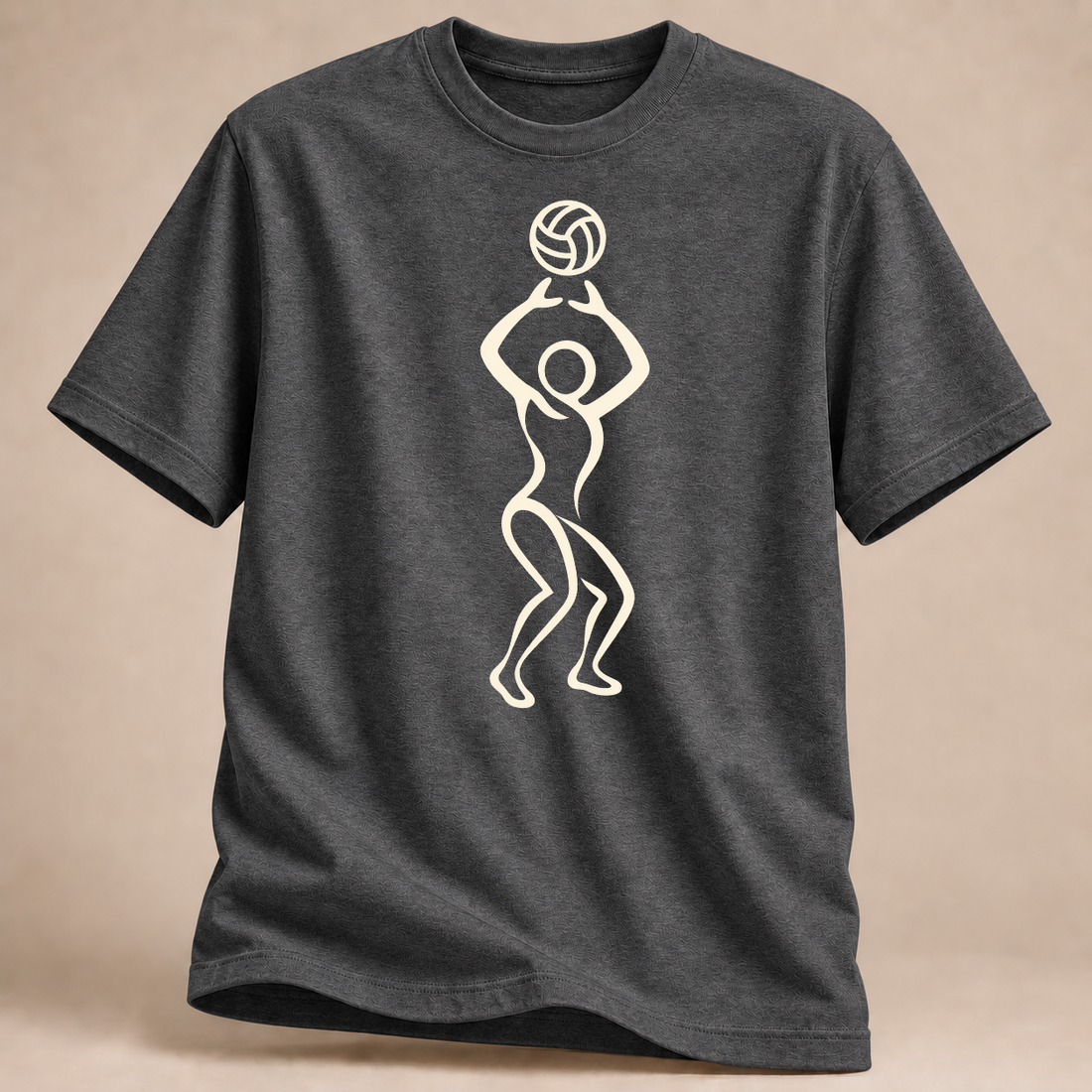 RÜCKRAUM – Minimalistischer Zuspieler T-Shirt – Dunkelgrau meliert