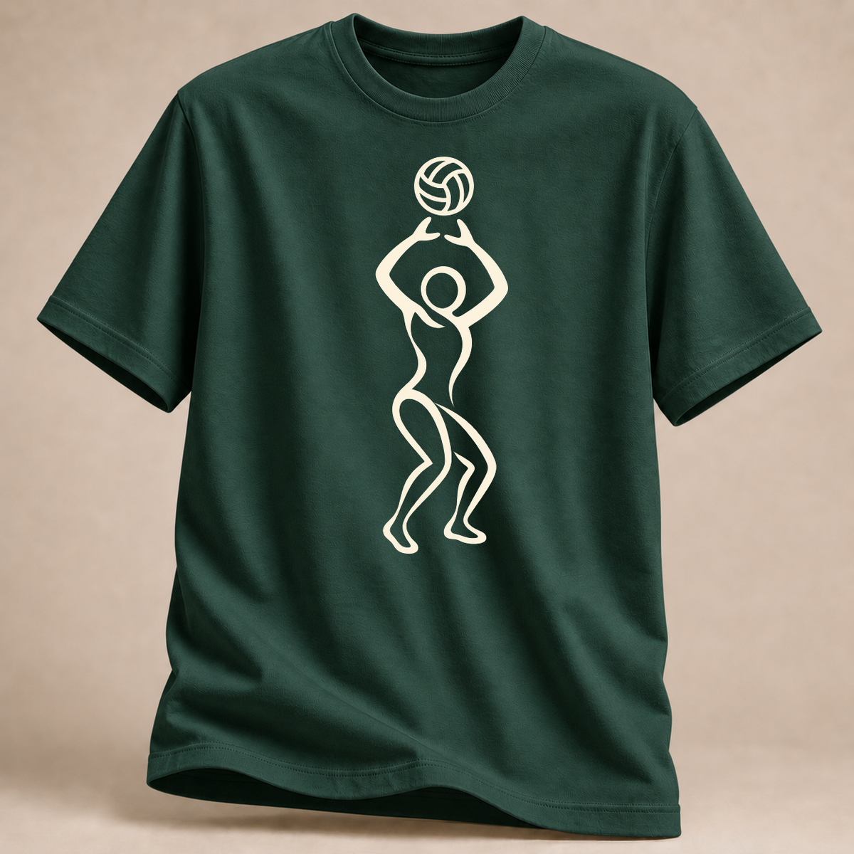 RÜCKRAUM – Minimalistischer Zuspieler T-Shirt – Waldgrün
