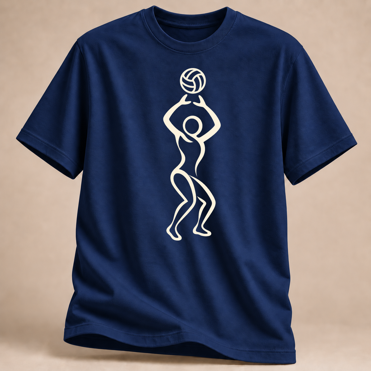 RÜCKRAUM – Minimalistischer Zuspieler T-Shirt – Marineblau