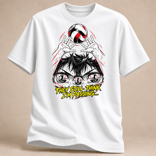 RÜCKRAUM – Manga Zuspiel-Finte T-Shirt – Weiß