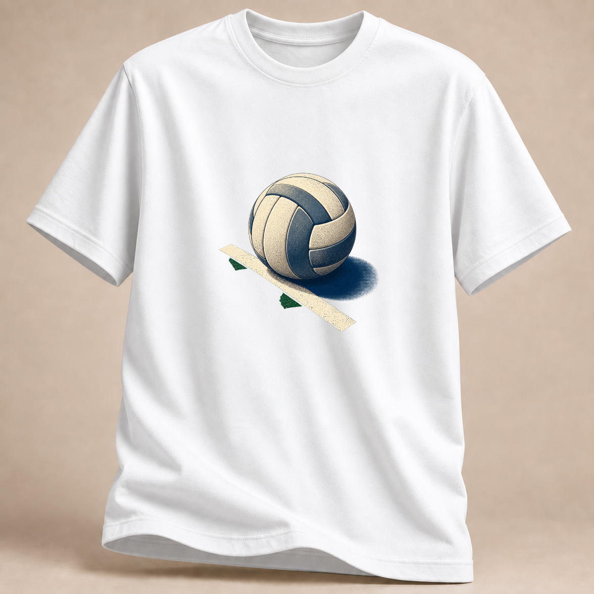 RÜCKRAUM – Volleyball auf der Linie T-Shirt – Weiß