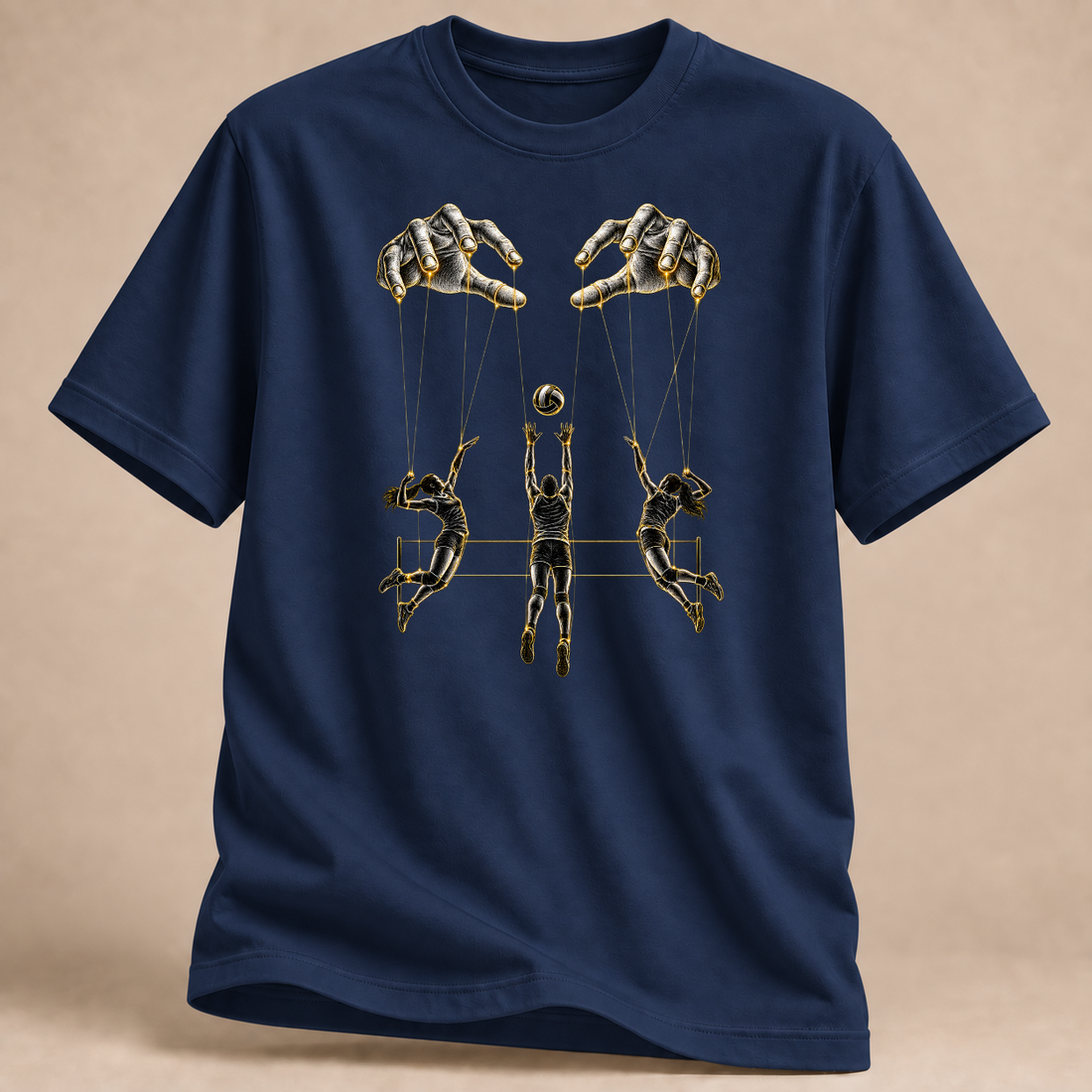 RÜCKRAUM – Zuspieler Fädenzieher T-Shirt – Marineblau