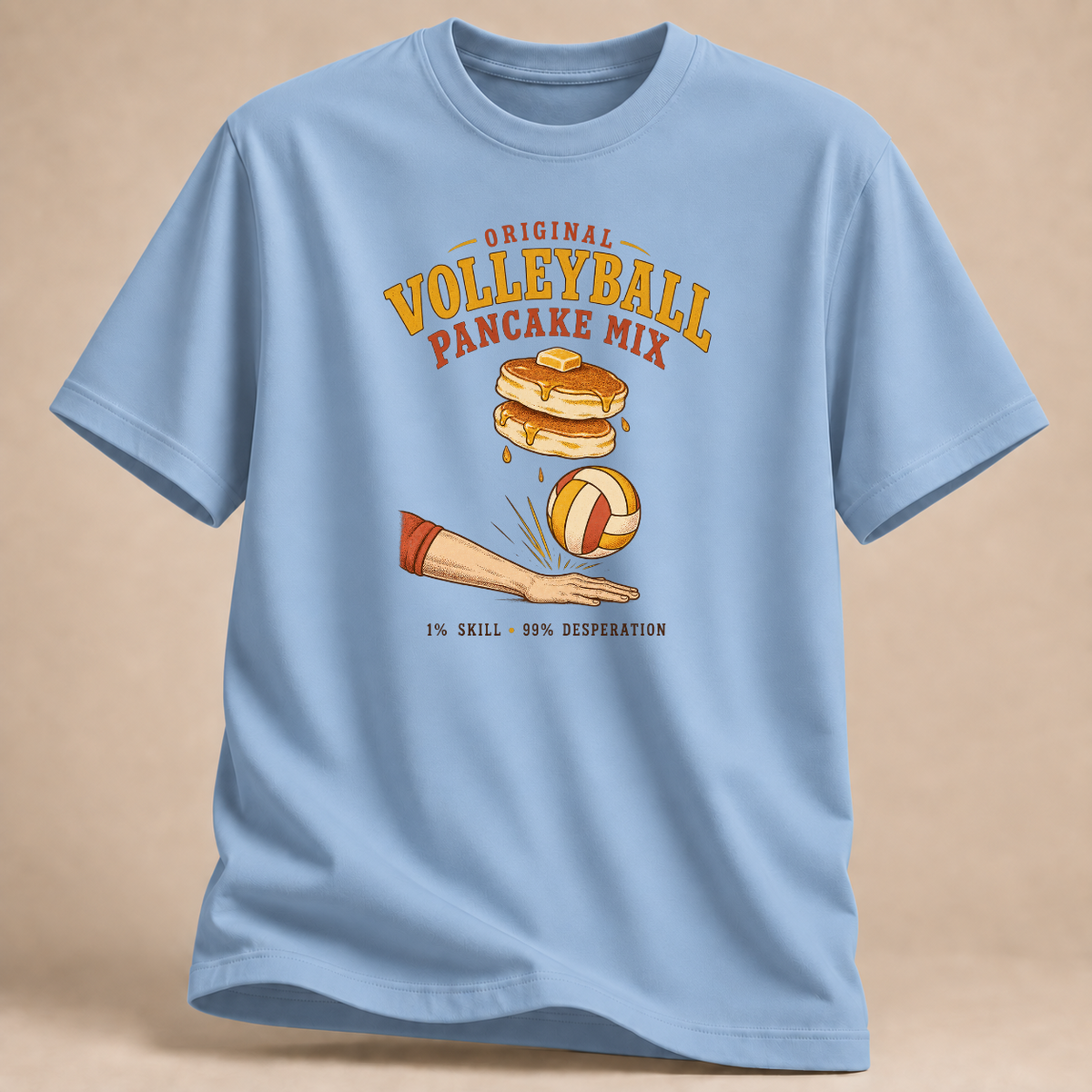 RÜCKRAUM – Volleyball Pancake Mix T-Shirt – Hellblau