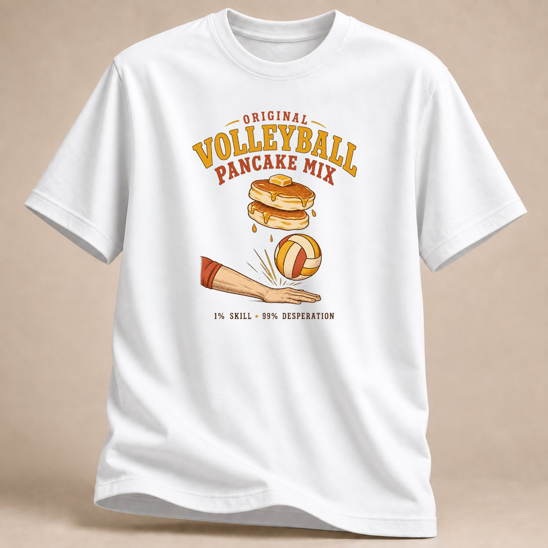 RÜCKRAUM – Volleyball Pancake Mix T-Shirt – Weiß