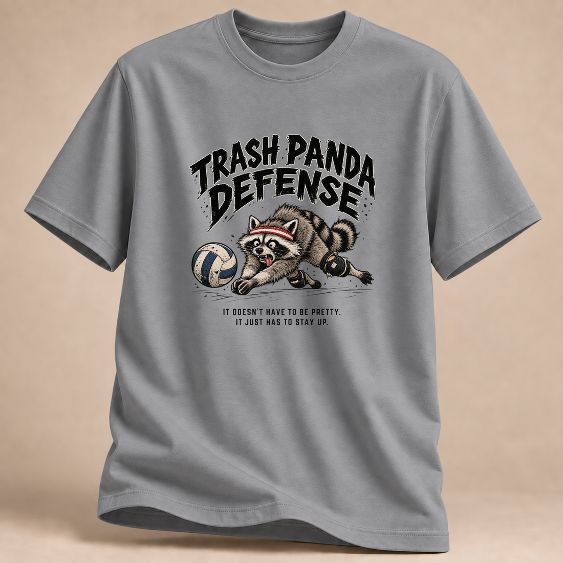 RÜCKRAUM – Trash Panda Defense T-Shirt – Sportgrau meliert