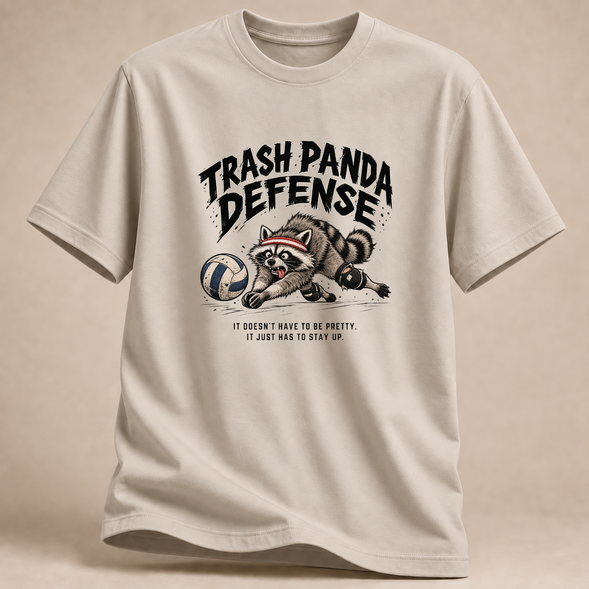 RÜCKRAUM – Trash Panda Defense T-Shirt – Sand