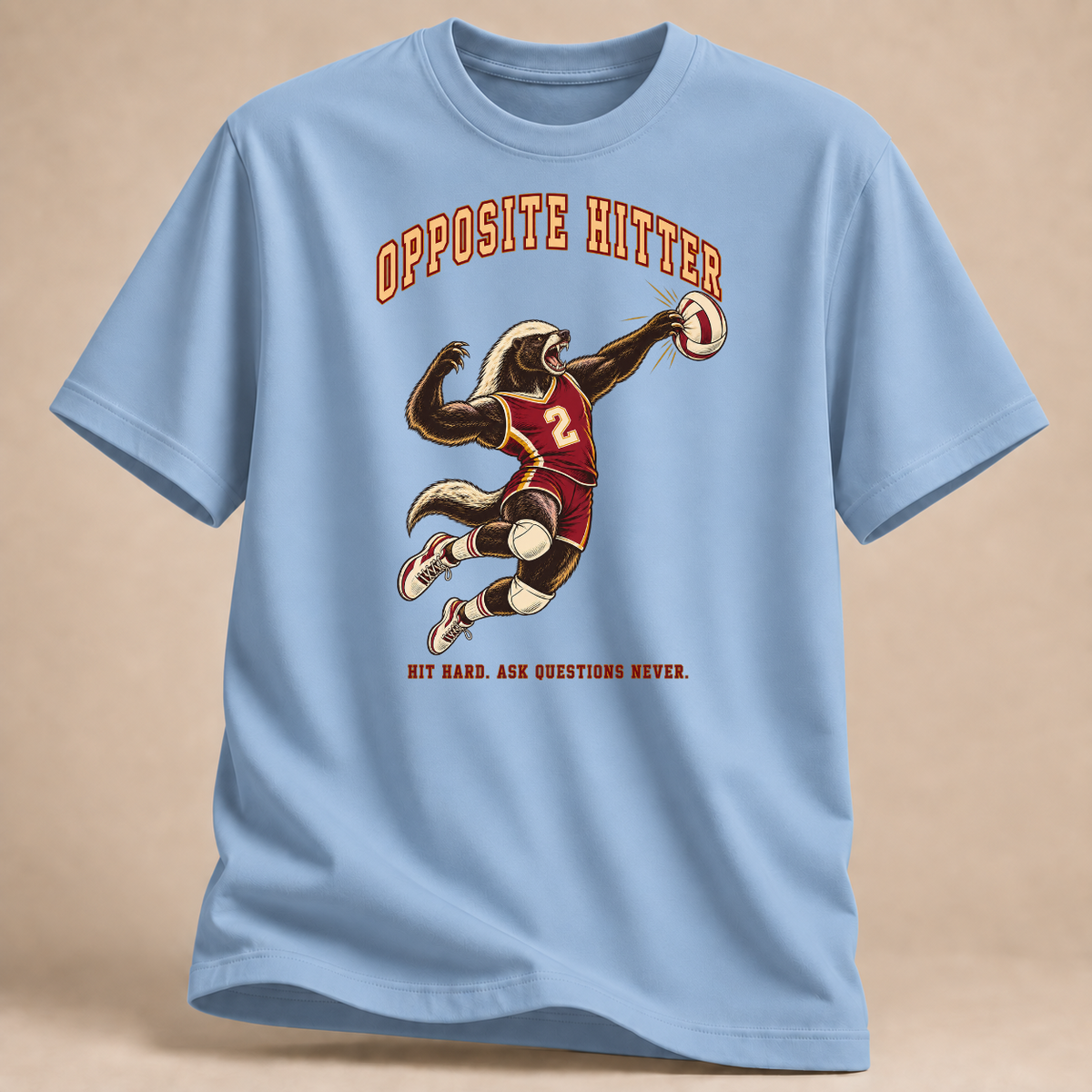 RÜCKRAUM – Honigdachs Diagonalangriff T-Shirt – Hellblau