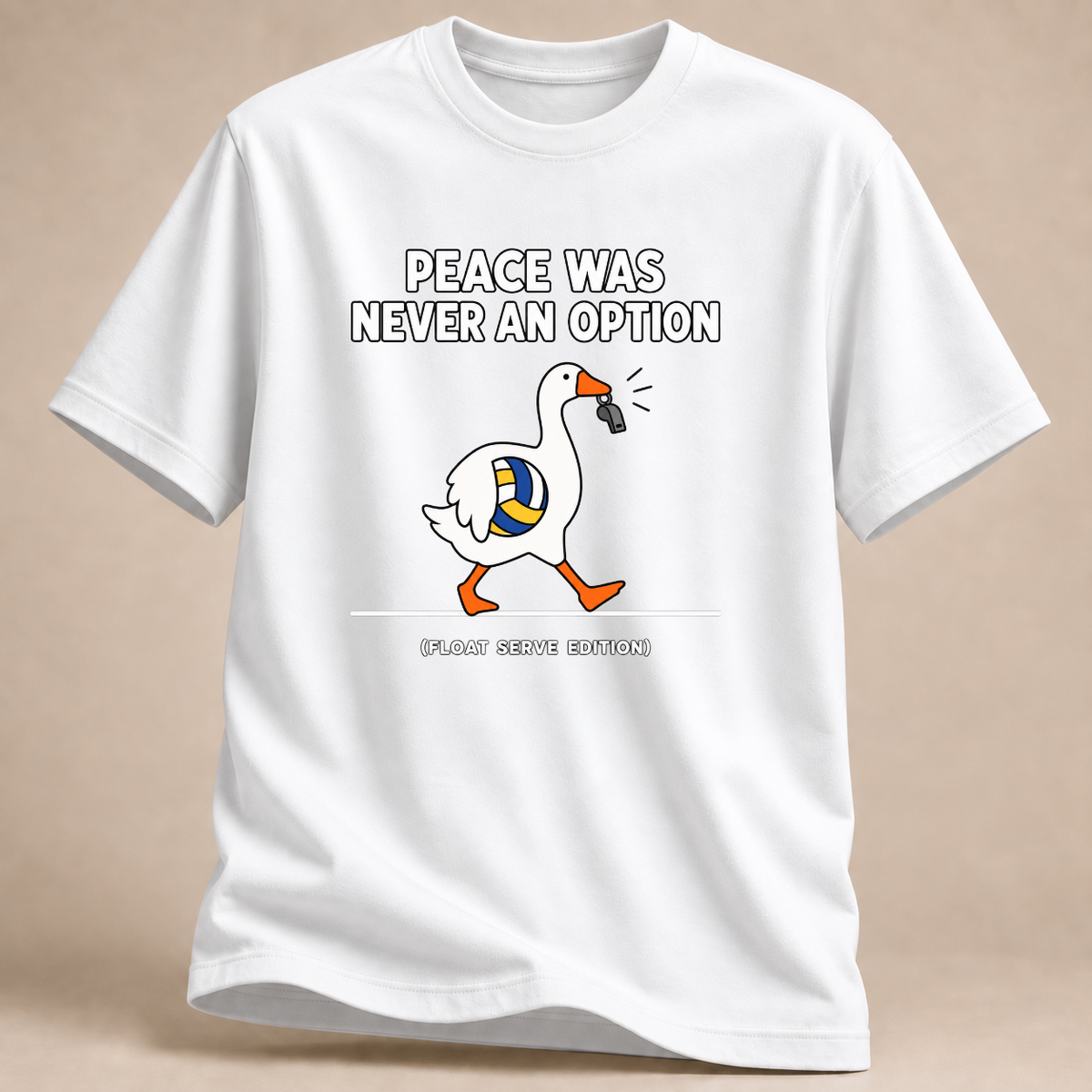 RÜCKRAUM – Volleyball-Gans im Angriffsmodus T-Shirt – Weiß