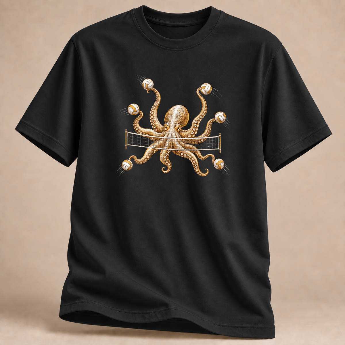 RÜCKRAUM – Oktopus Abwehr T-Shirt – Schwarz