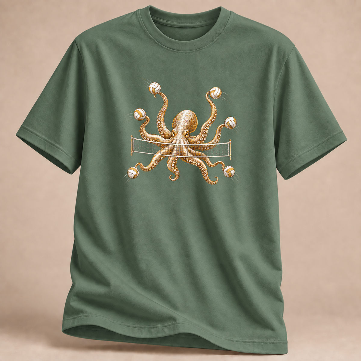 RÜCKRAUM – Oktopus Abwehr T-Shirt – Militärgrün