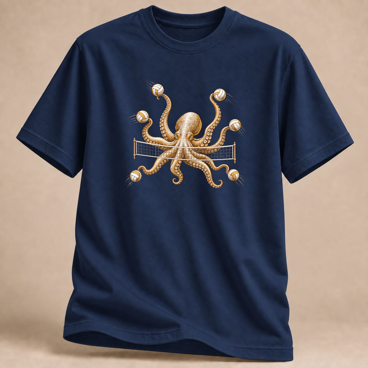 RÜCKRAUM – Oktopus Abwehr T-Shirt – Marineblau