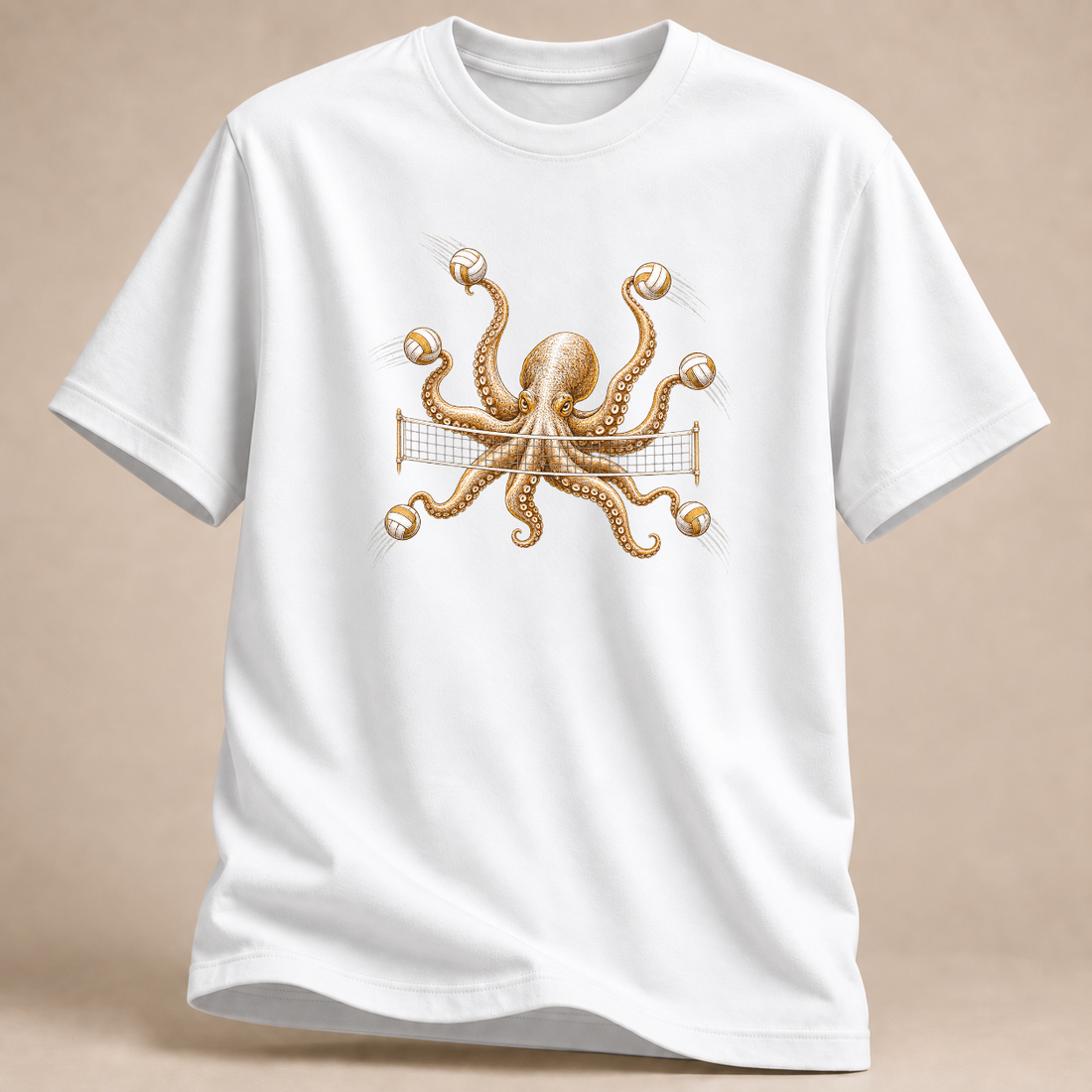 RÜCKRAUM – Oktopus Abwehr T-Shirt – Weiß