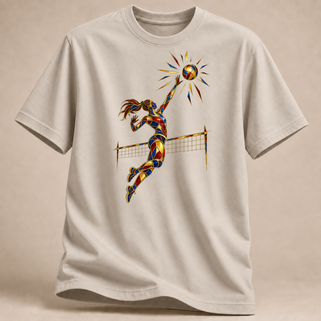 RÜCKRAUM – Volleyball Glasfenster T-Shirt – Sand