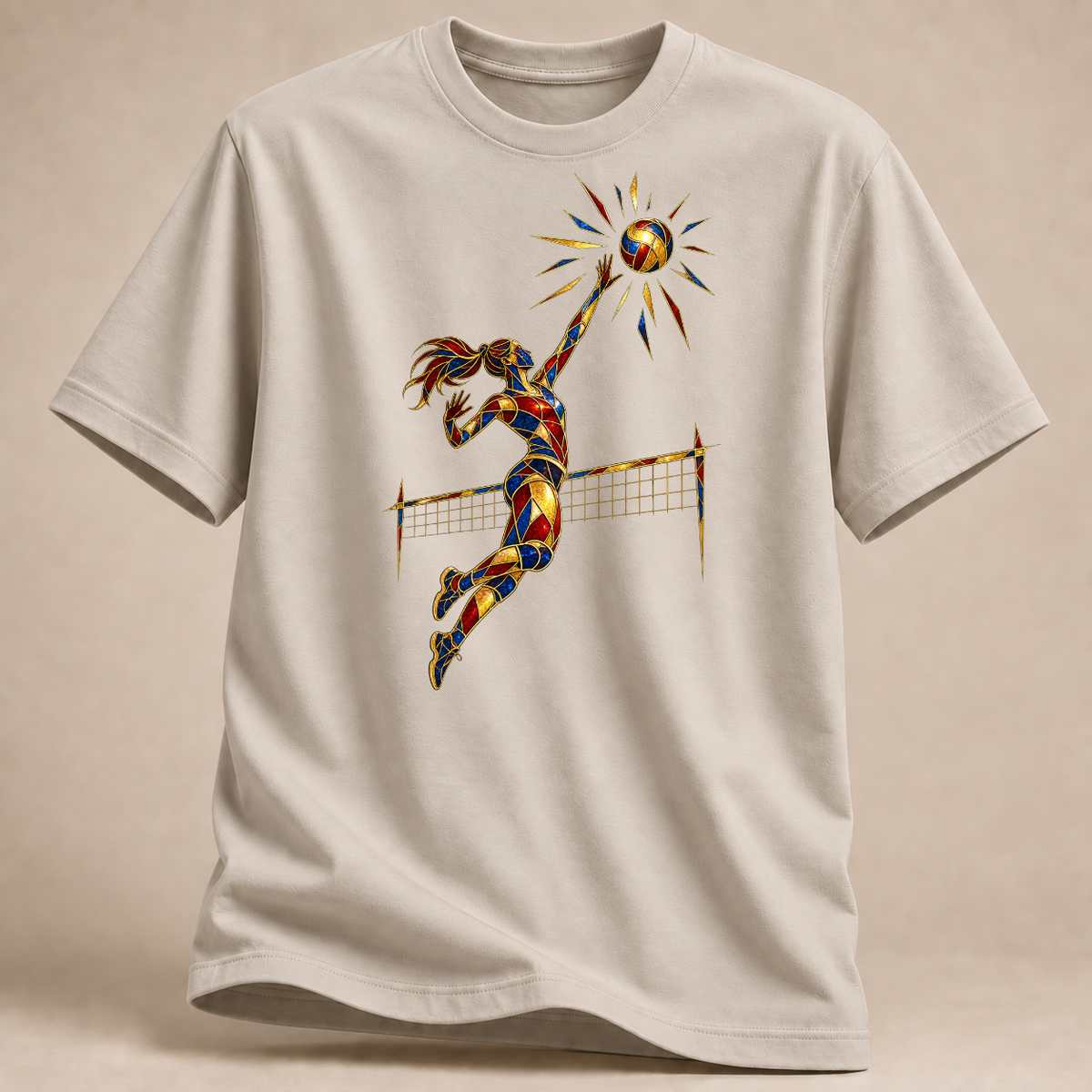 RÜCKRAUM – Volleyball Glasfenster T-Shirt – Sand