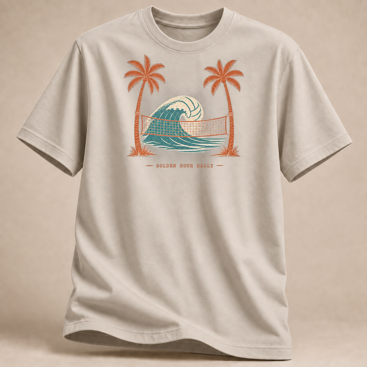 RÜCKRAUM – Golden Hour Beachvolleyball T-Shirt – Sand