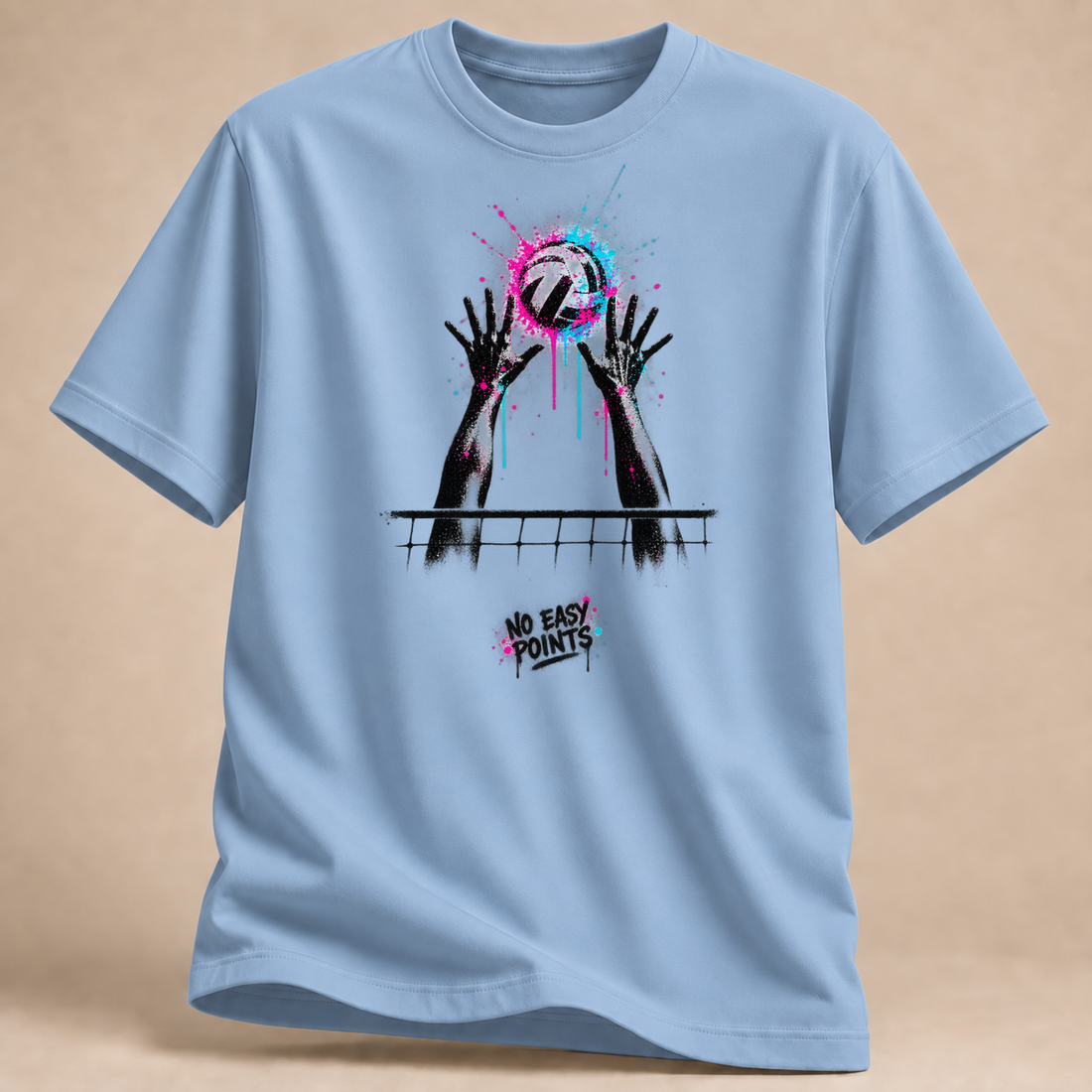 RÜCKRAUM – No Easy Points Street Art T-Shirt – Hellblau