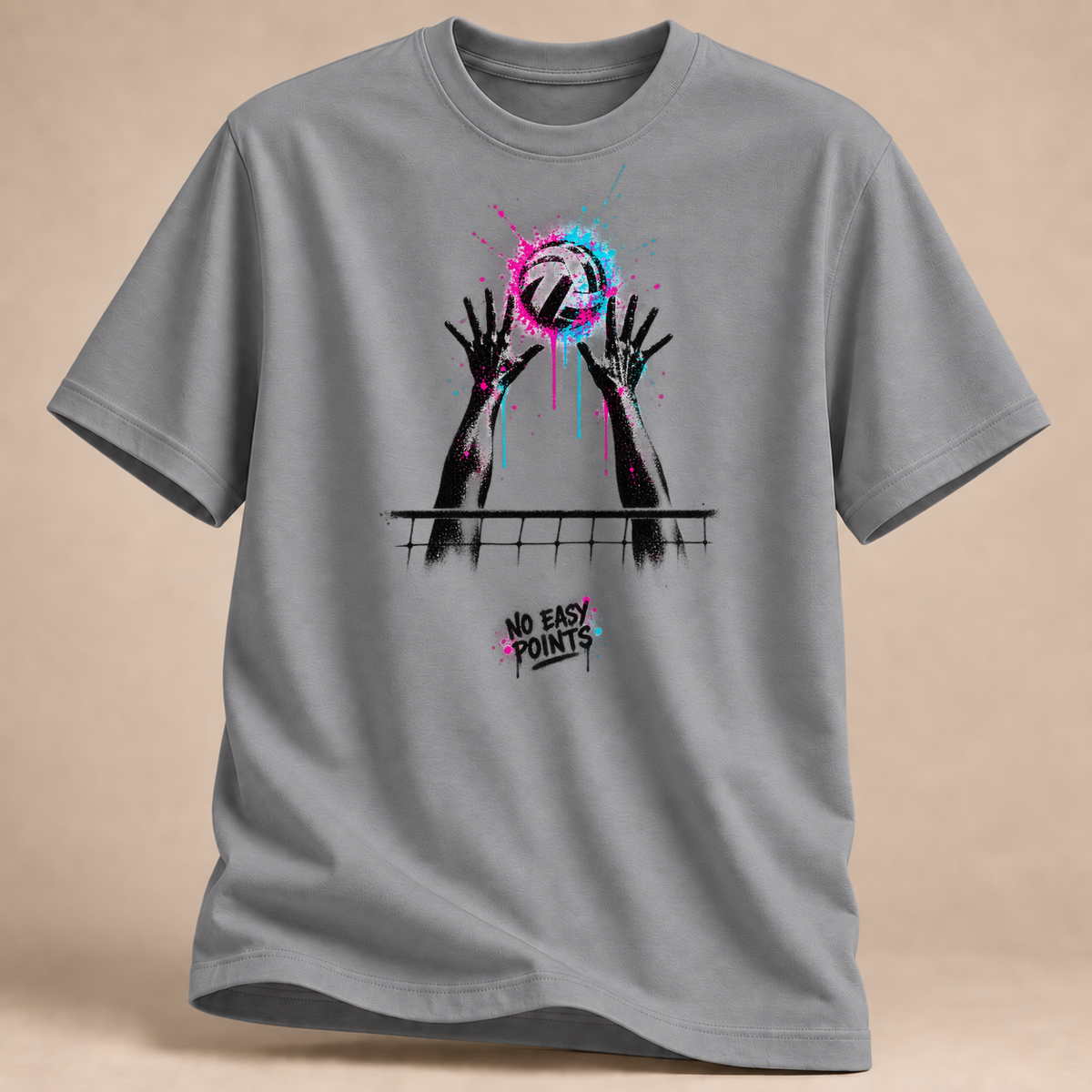 RÜCKRAUM – No Easy Points Street Art T-Shirt – Sportgrau meliert
