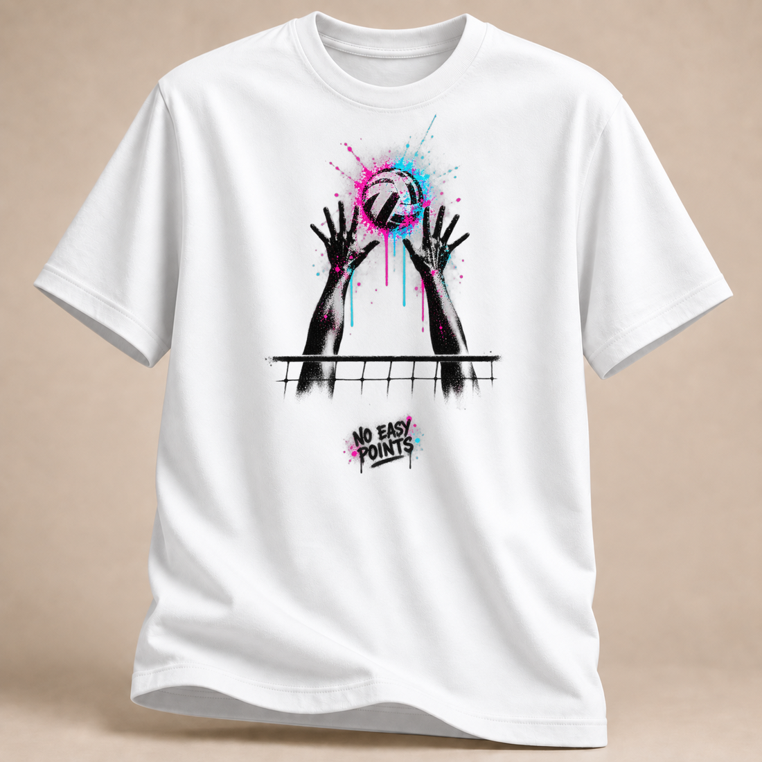 RÜCKRAUM – No Easy Points Street Art T-Shirt – Weiß