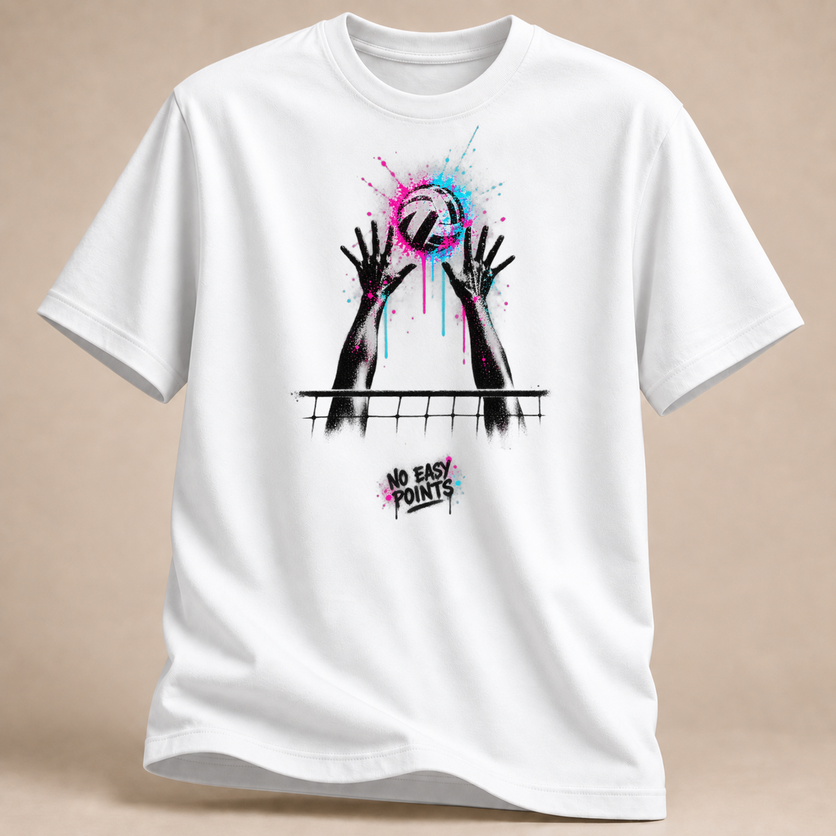 RÜCKRAUM – No Easy Points Street Art T-Shirt – Weiß