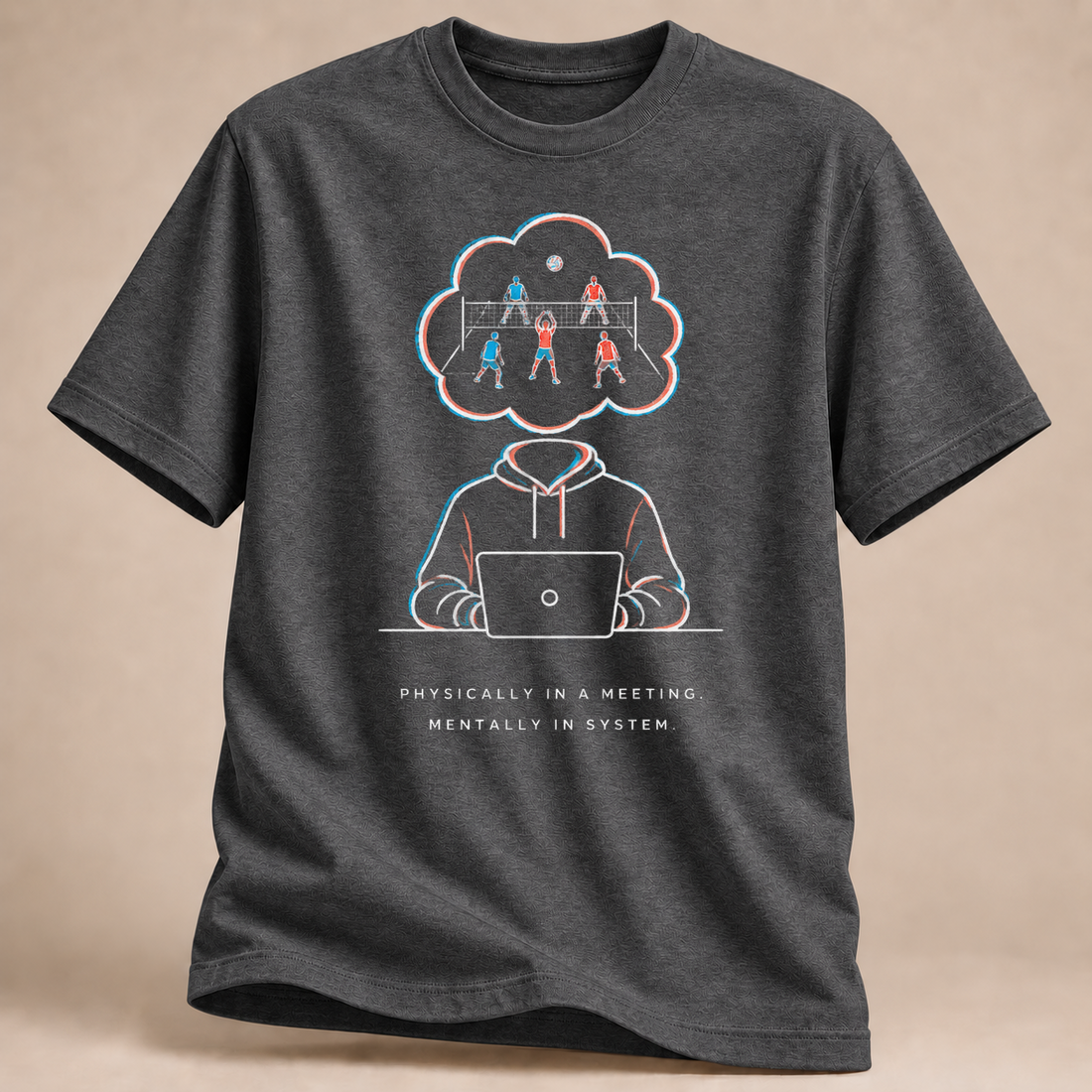 RÜCKRAUM – Im Meeting im Spielsystem T-Shirt – Dunkelgrau meliert