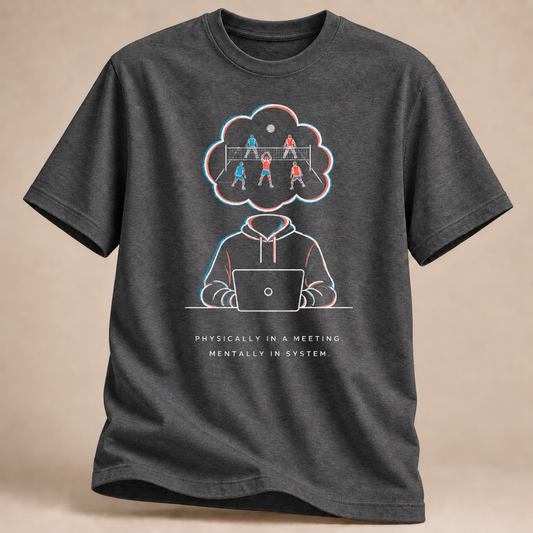 RÜCKRAUM – Im Meeting im Spielsystem T-Shirt – Dunkelgrau meliert
