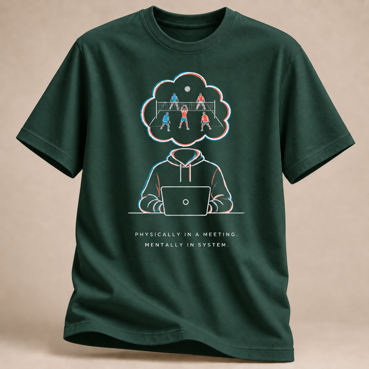 RÜCKRAUM – Im Meeting im Spielsystem T-Shirt – Waldgrün