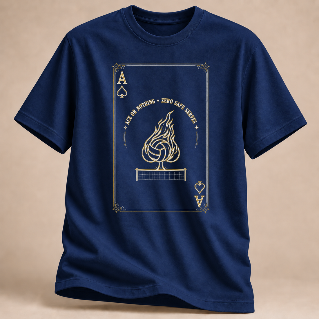 RÜCKRAUM – Ace Or Nothing T-Shirt – Marineblau