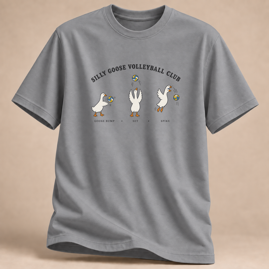 RÜCKRAUM – Silly Goose Volleyball Club T-Shirt – Sportgrau meliert