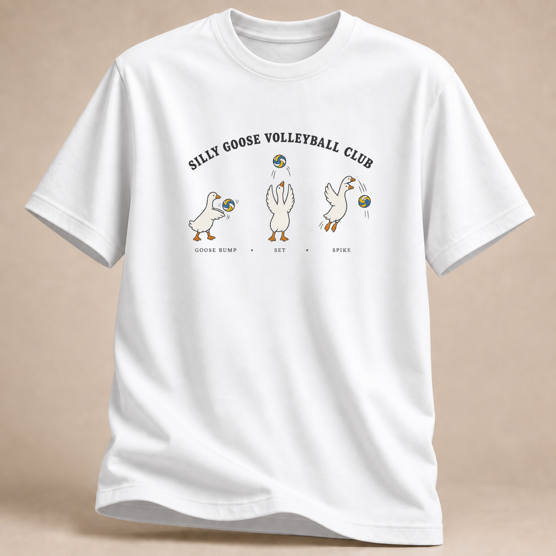RÜCKRAUM – Silly Goose Volleyball Club T-Shirt – Weiß