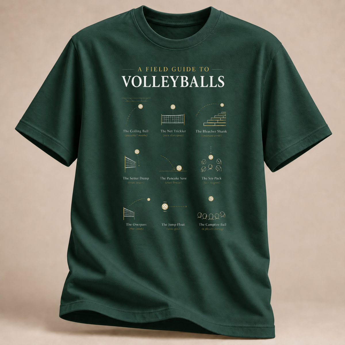 RÜCKRAUM – Feldführer für Volleybälle T-Shirt – Waldgrün