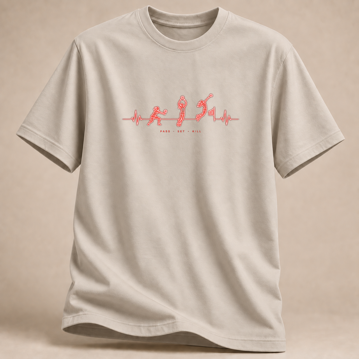 RÜCKRAUM – Volleyball Herzschlag T-Shirt – Sand