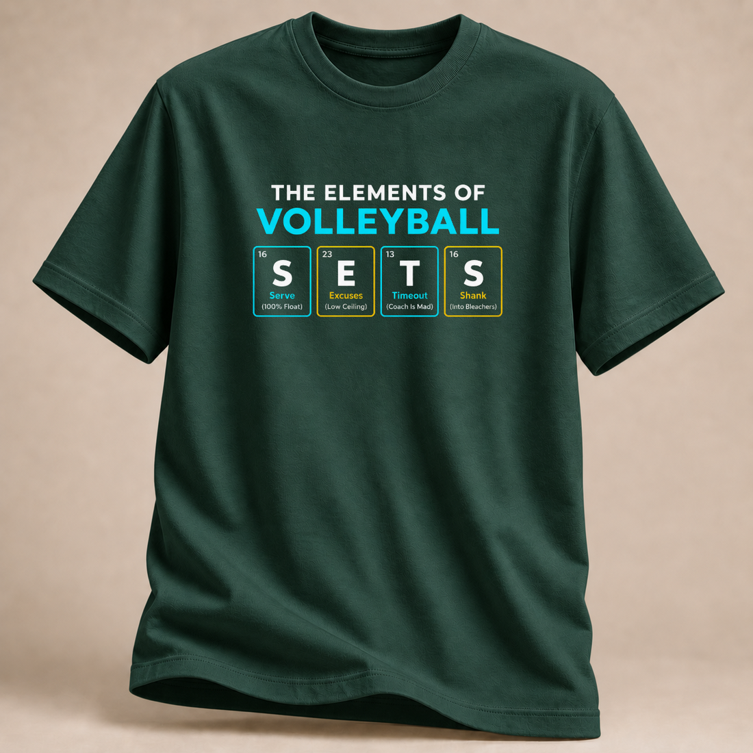 RÜCKRAUM – Die Elemente des Volleyballs T-Shirt – Waldgrün
