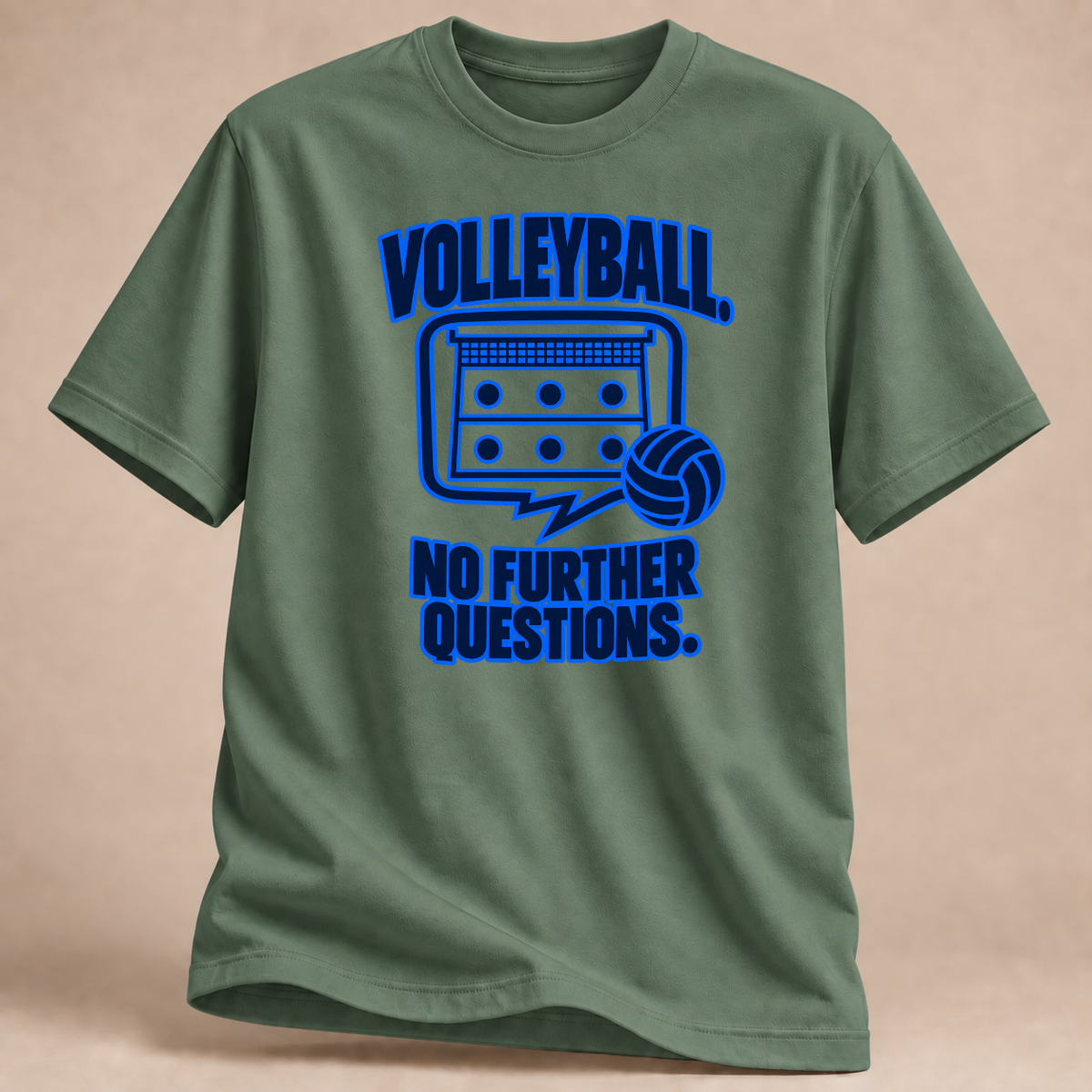 RÜCKRAUM – Volleyball No Further Questions T-Shirt – Militärgrün