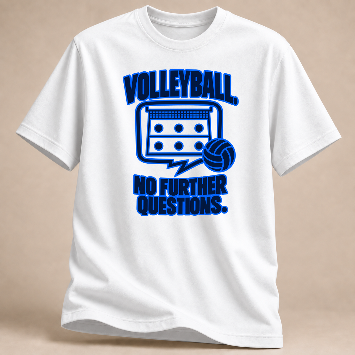 RÜCKRAUM – Volleyball No Further Questions T-Shirt – Weiß