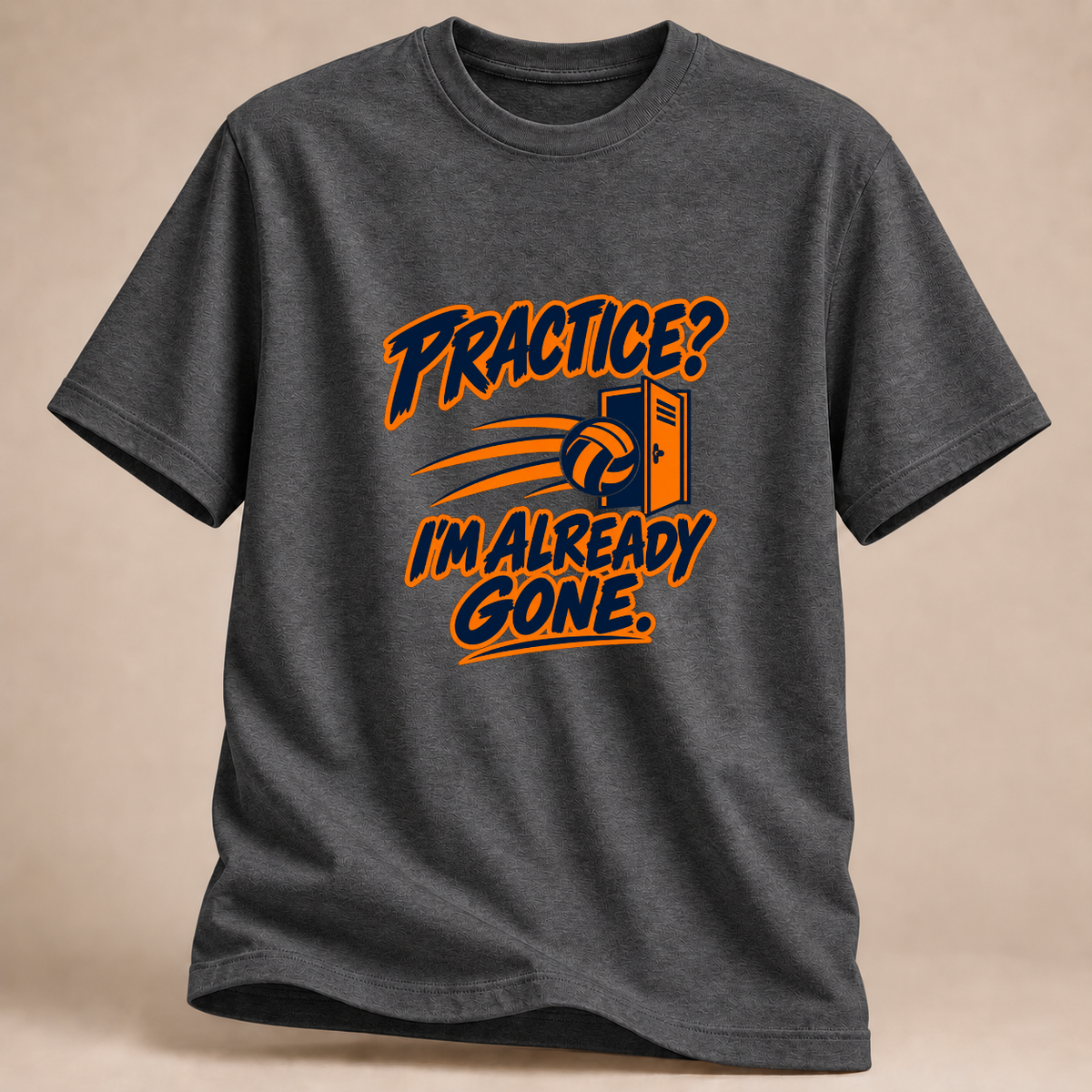 RÜCKRAUM – Practice I'm Already Gone T-Shirt – Dunkelgrau meliert