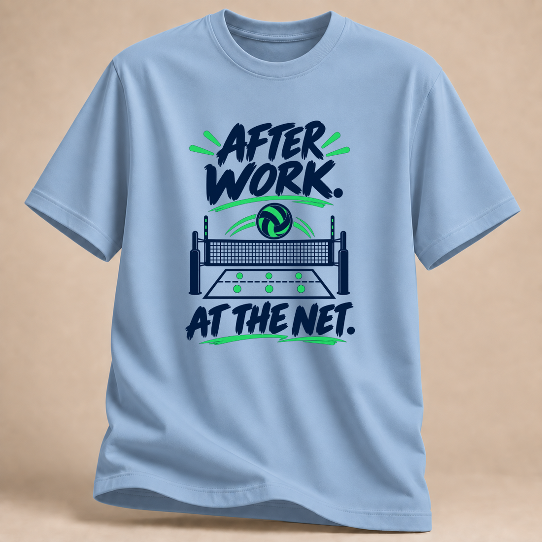 RÜCKRAUM – After Work ans Netz T-Shirt – Hellblau