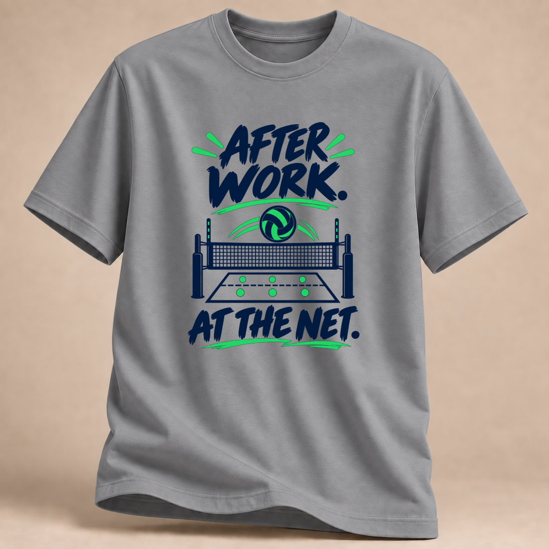 RÜCKRAUM – After Work ans Netz T-Shirt – Sportgrau meliert