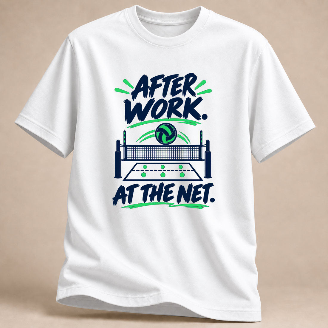RÜCKRAUM – After Work ans Netz T-Shirt – Weiß