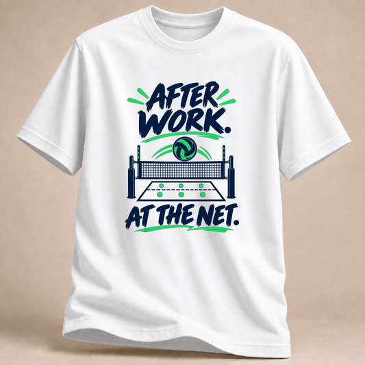 RÜCKRAUM – After Work ans Netz T-Shirt – Weiß